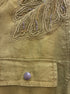 Chico's · Zip Up Jacket Beaded Olive Leaf Print · Large · Olive Leaf
