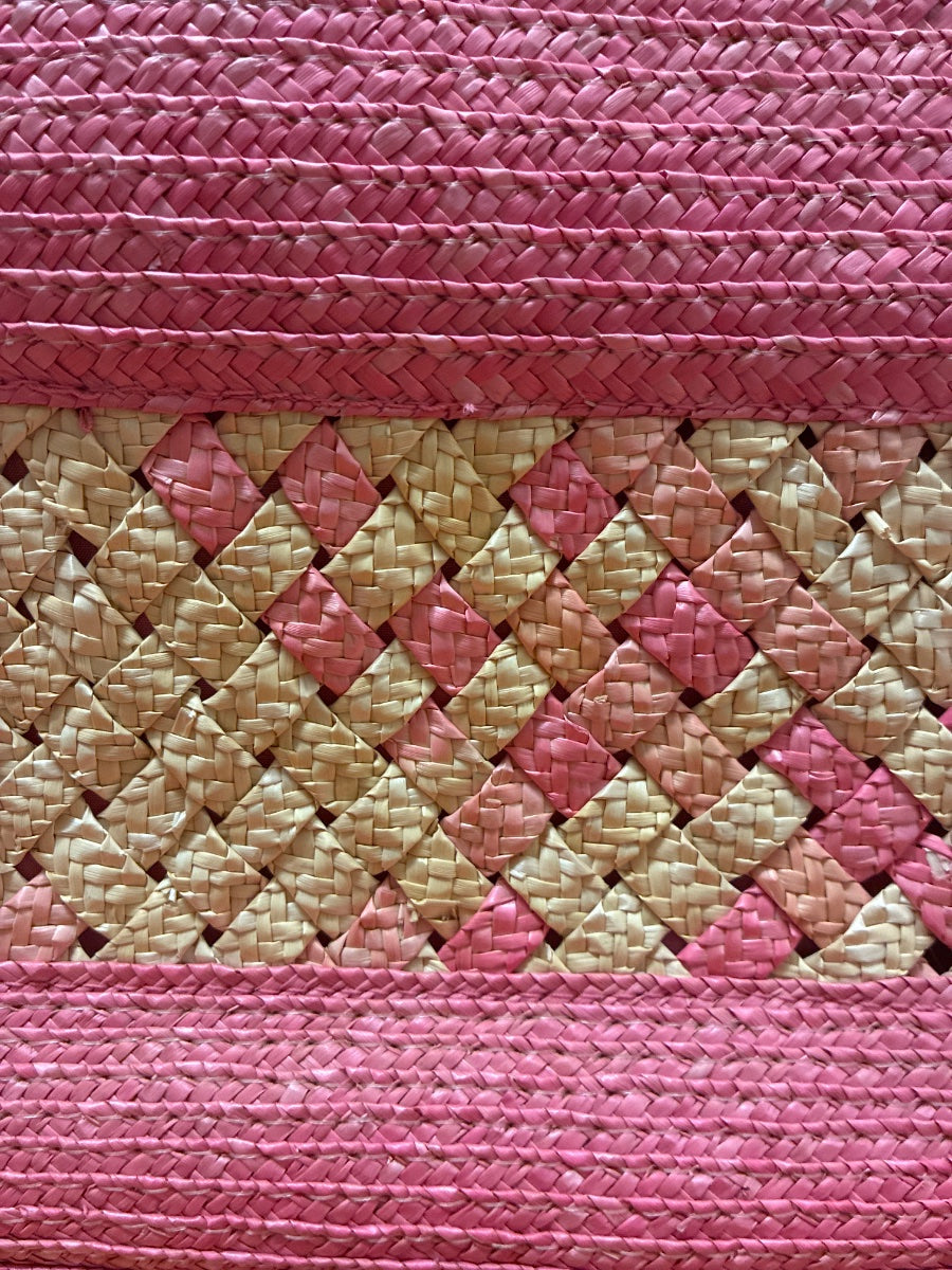 TCR · Woven Tote with Bamboo Handles · Tote · Pink