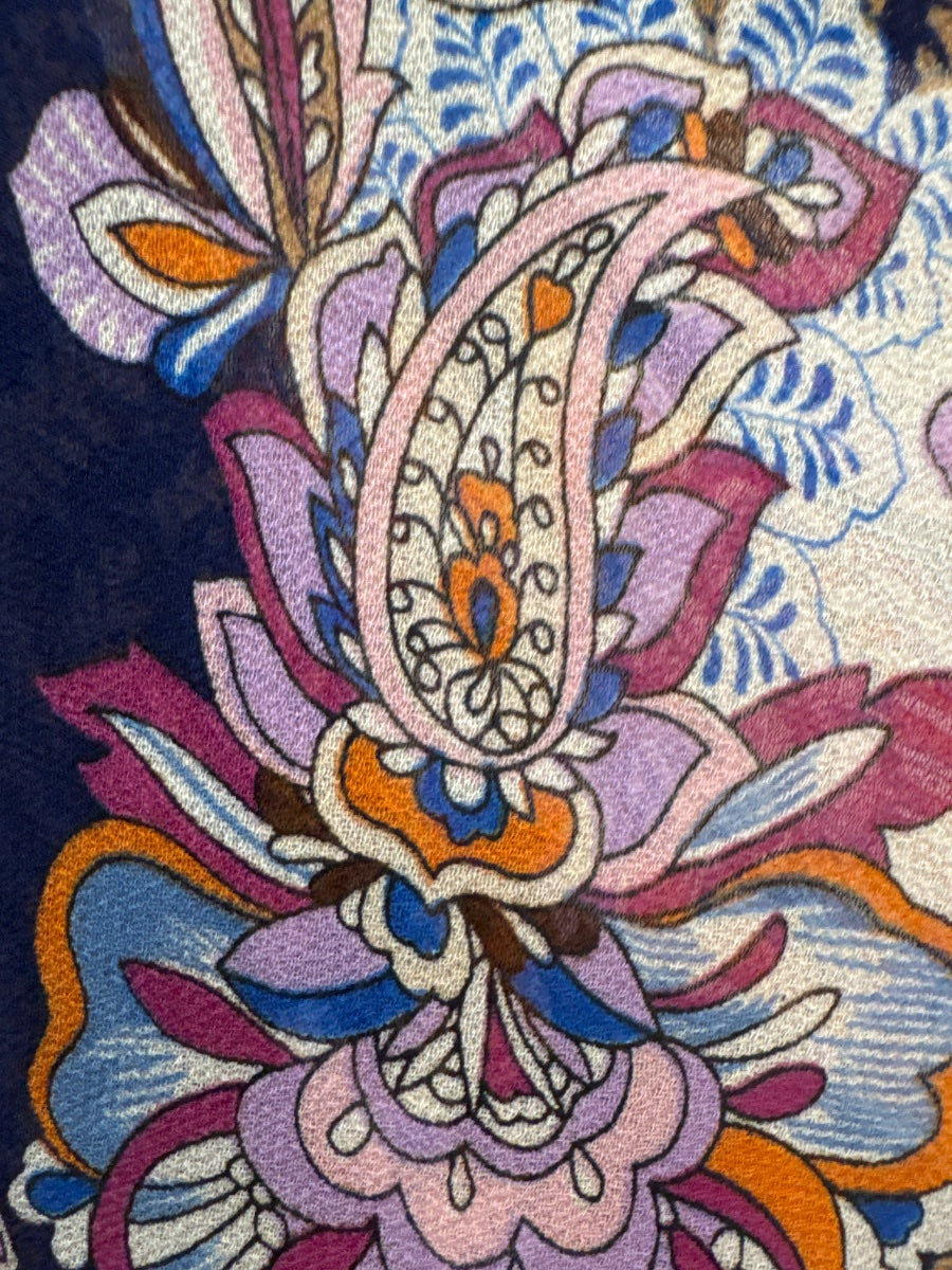 ReneeC · Sheer Paisley floral print Kimono · 2X · Navy Floral