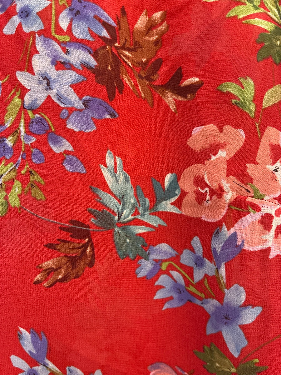 CAbi · Devoted blouse Bell Sleeve Top · Small · Rust Floral Print