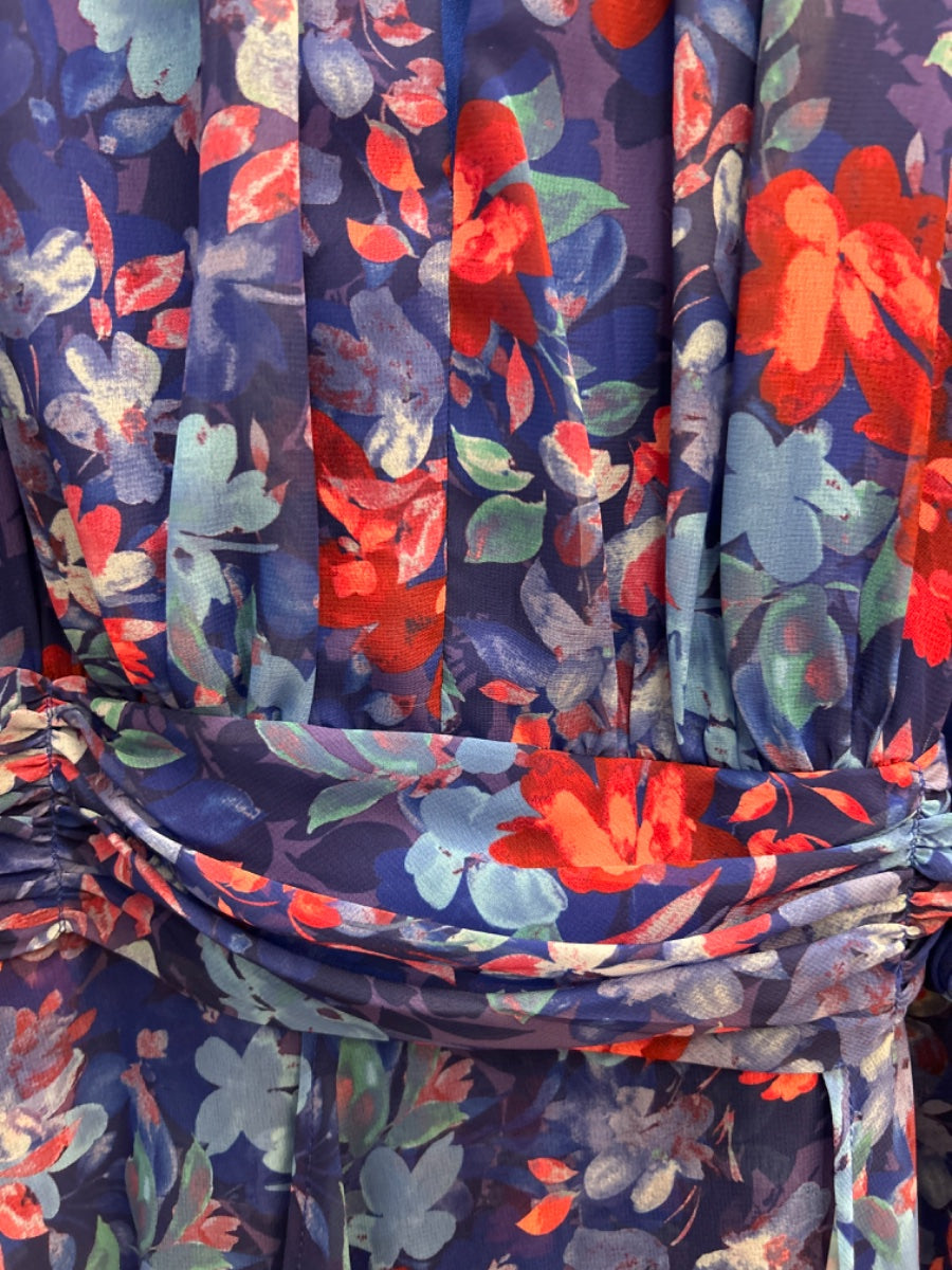 R&M Richards · Sleeveless Dress · 14 · BluePink Floral Print