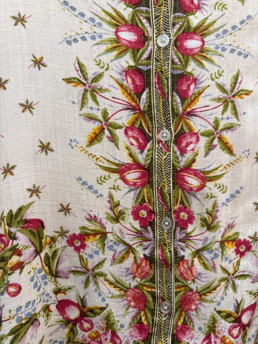 Max Studio · Elbow Length Top · Medium · CreamFloral