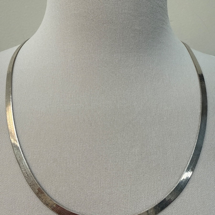 .925 Sterling Herringbone Chain Necklane · Jewelry · 24 inches · Sterling Silver