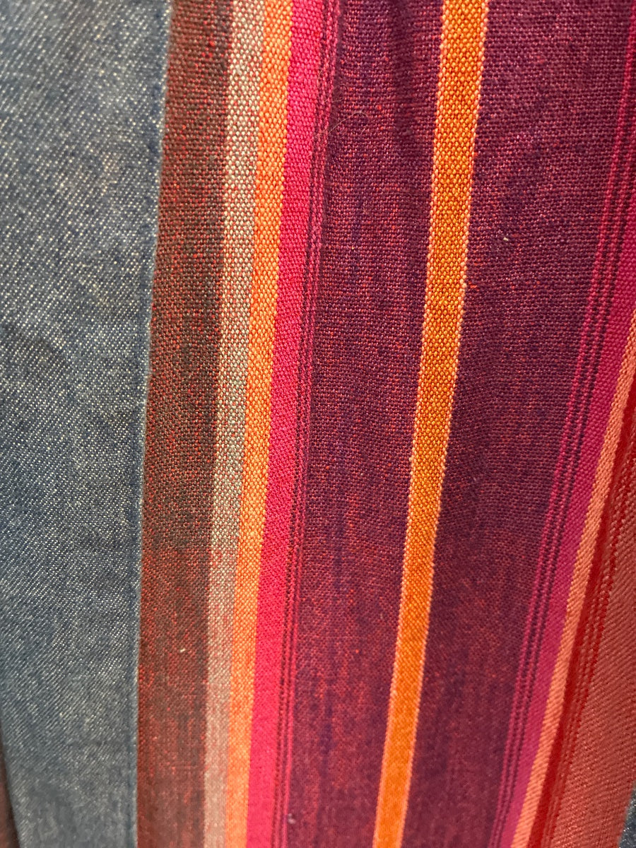 ORVIS · Peek-a-boo pleats · 10 · Denim Multi Striped