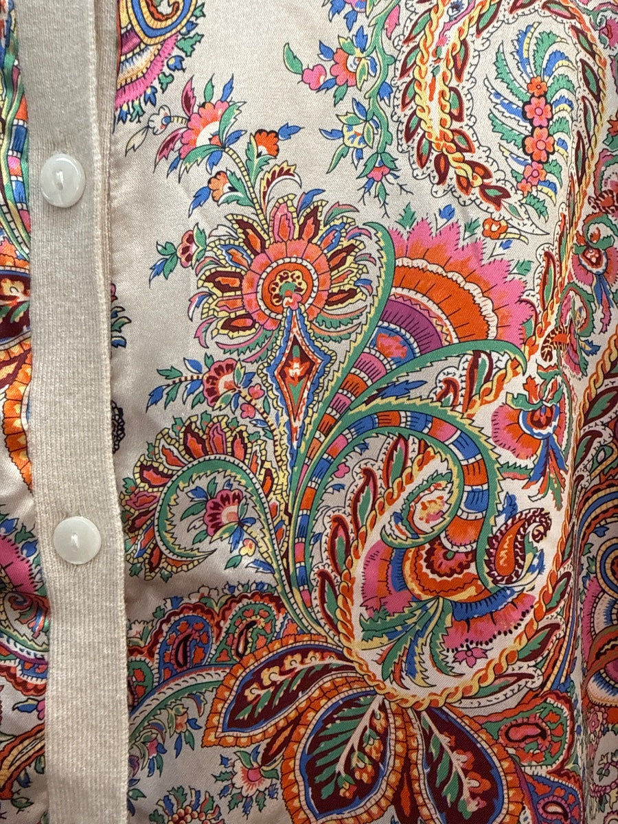 Sioni · Sweater · Medium · Beige Multi Paisley