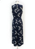 TCR · FashionJumpsuit Belted w/ Cranes Print · Small · NavyWhite