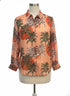 Nicole Miller · Long Sleeve Palm Tree Print Shirt · Medium · ApricotMulti