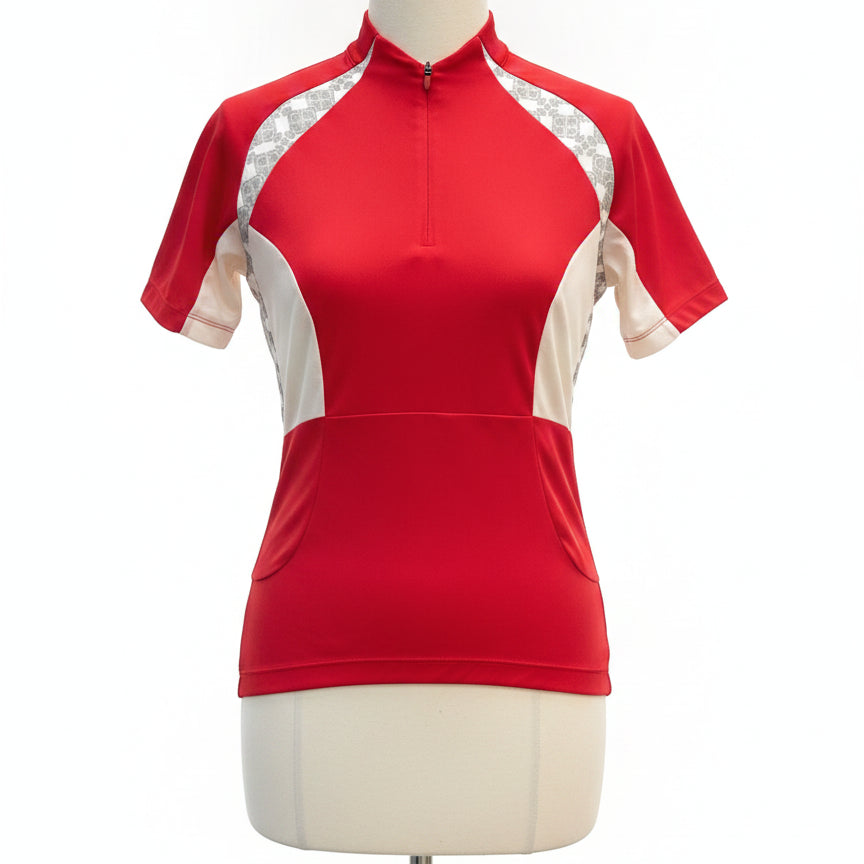 Novara · Short Sleeve Cycling Top · Large · Red/White