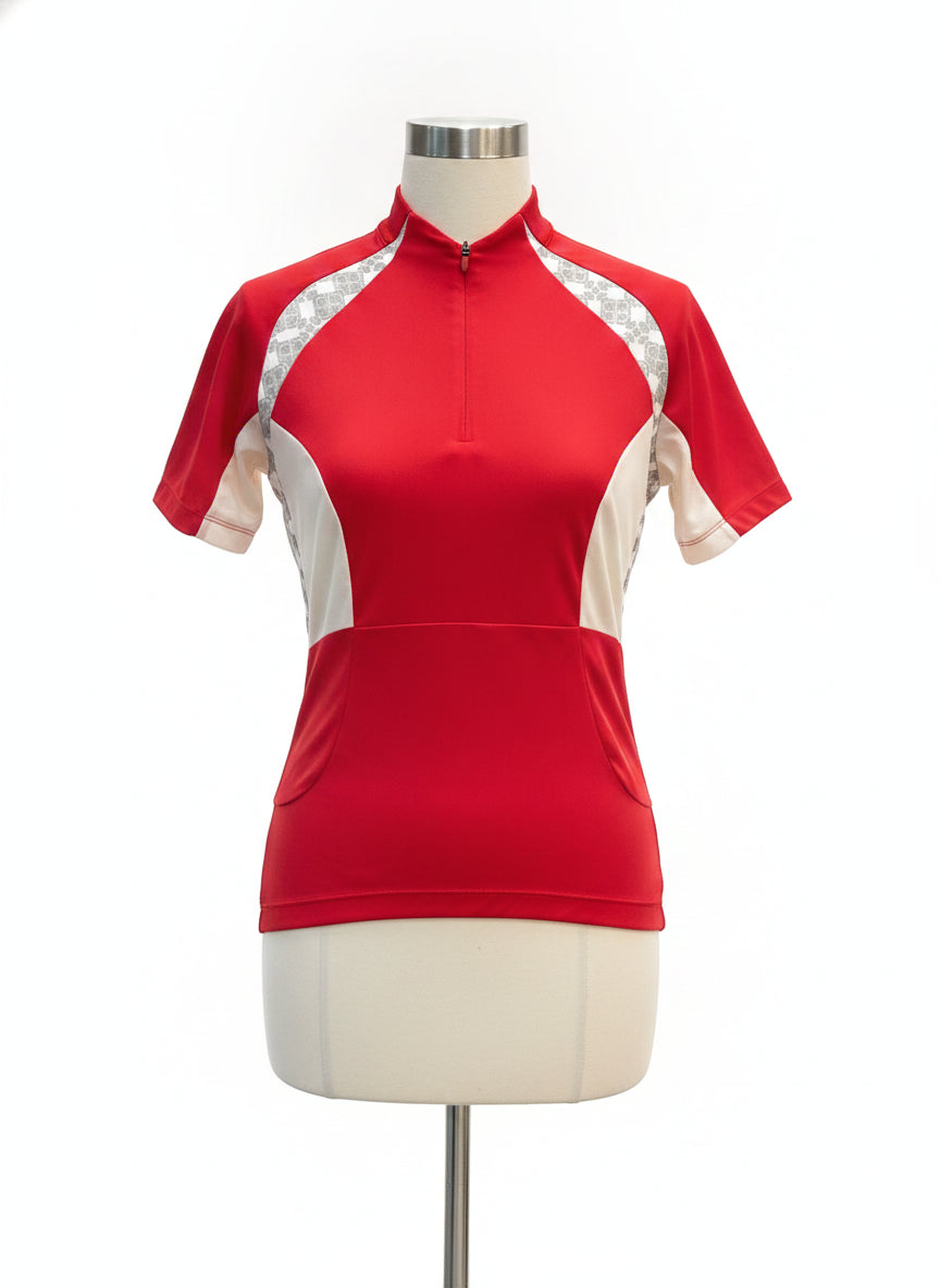 Novara · Short Sleeve Cycling Top · Large · Red/White
