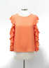 Vince Camuto · Cold Shoulder Top Ruffled Sleeve · Medium · Papaya