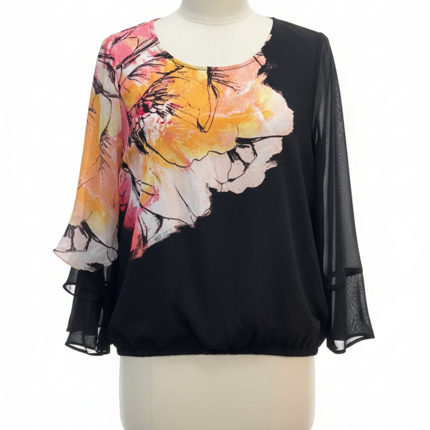 Alfani · Blouse · 2X · BlackPink Floral