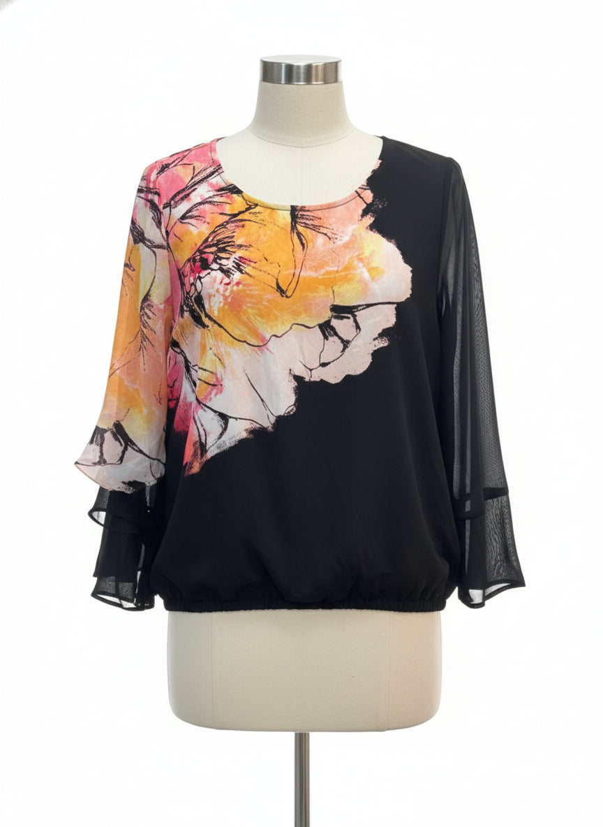 Alfani · Blouse · 2X · BlackPink Floral
