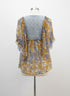 Anthropologie · Blue Tassel Batwing Blouse · Medium · BlueFloral
