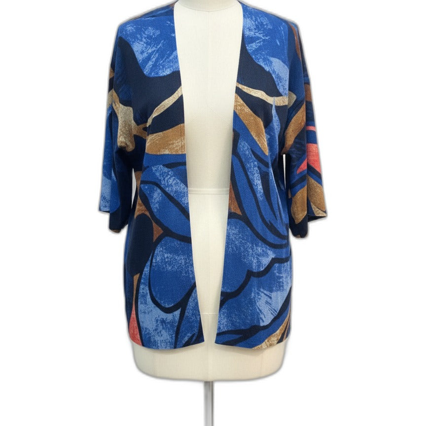 Chico's · Open Drape Cardigan · Medium · NavyMulti