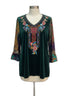 Caleooa · Bell Sleeve Top · Large · Emerald