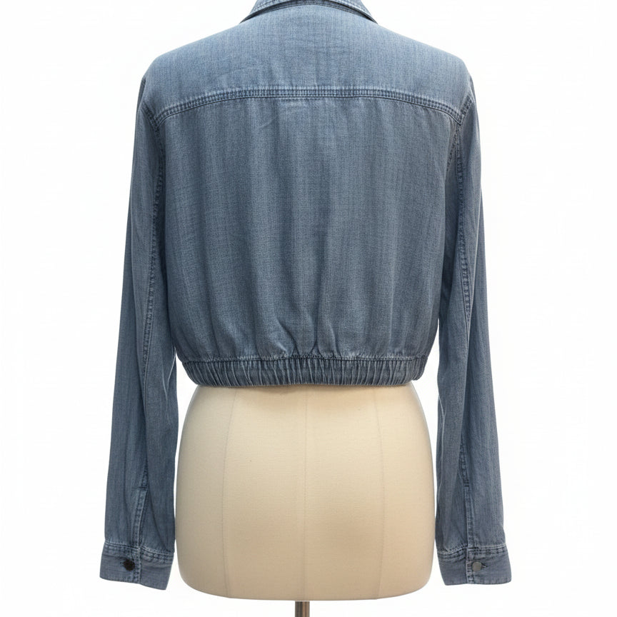 Splendid · Chambray Cropped Jacket · Medium · Chambray