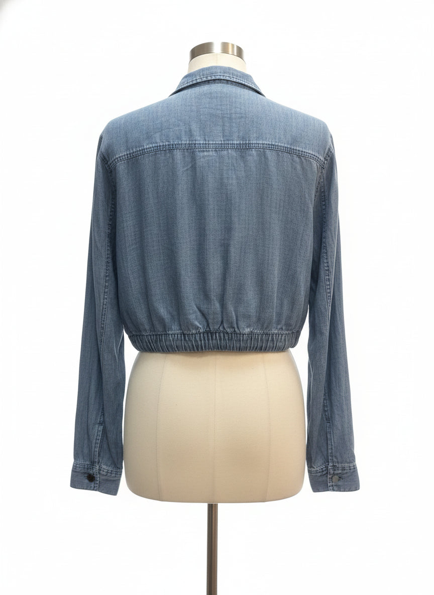 Splendid · Chambray Cropped Jacket · Medium · Chambray