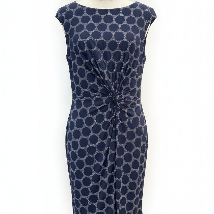 Ralph Lauren · Cap Sleeve Dress Twist front detail · 18 · NavyWhite Polka-Dots