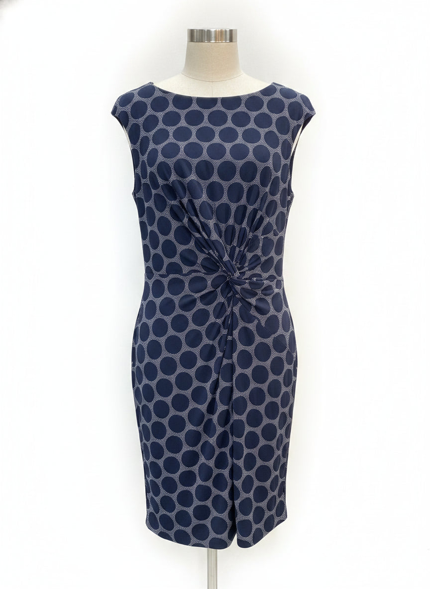 Ralph Lauren · Cap Sleeve Dress Twist front detail · 18 · NavyWhite Polka-Dots