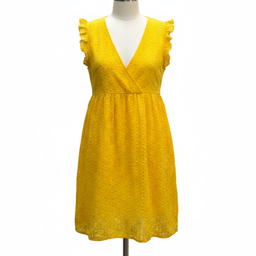 The Clothes Rack · Eyelet Lace Fashion Dress · Large · Yellow