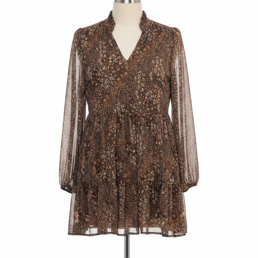 Lauren Conrad · Longsleeve Dress · Small · BrownFloral