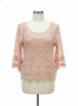 Anthropologie · Floral Crochet Top Over Shell · Medium · Blush