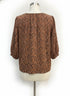 Pomander · Balloon Sleeve Fashion Top · Medium · Brown Cheetah Print