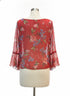CAbi · Devoted blouse Bell Sleeve Top · Small · Rust Floral Print