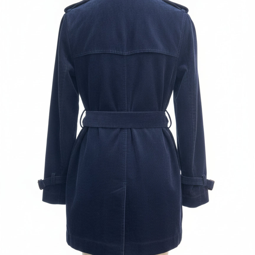 L.L.Bean · Belted Double Breasted · Small · Navy