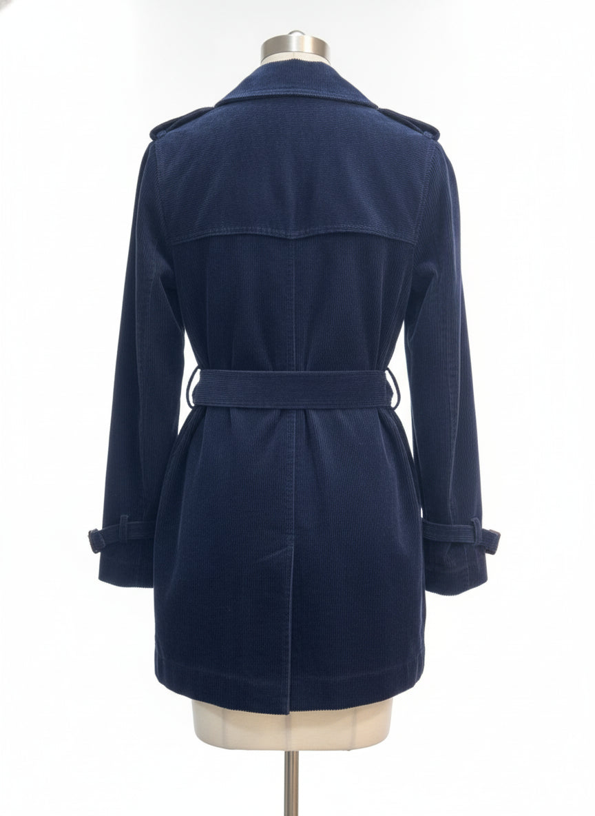L.L.Bean · Belted Double Breasted · Small · Navy
