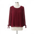Dressbarn · 3/4 Sleeve Pleated Detail Blouse · XLarge · Burgundy