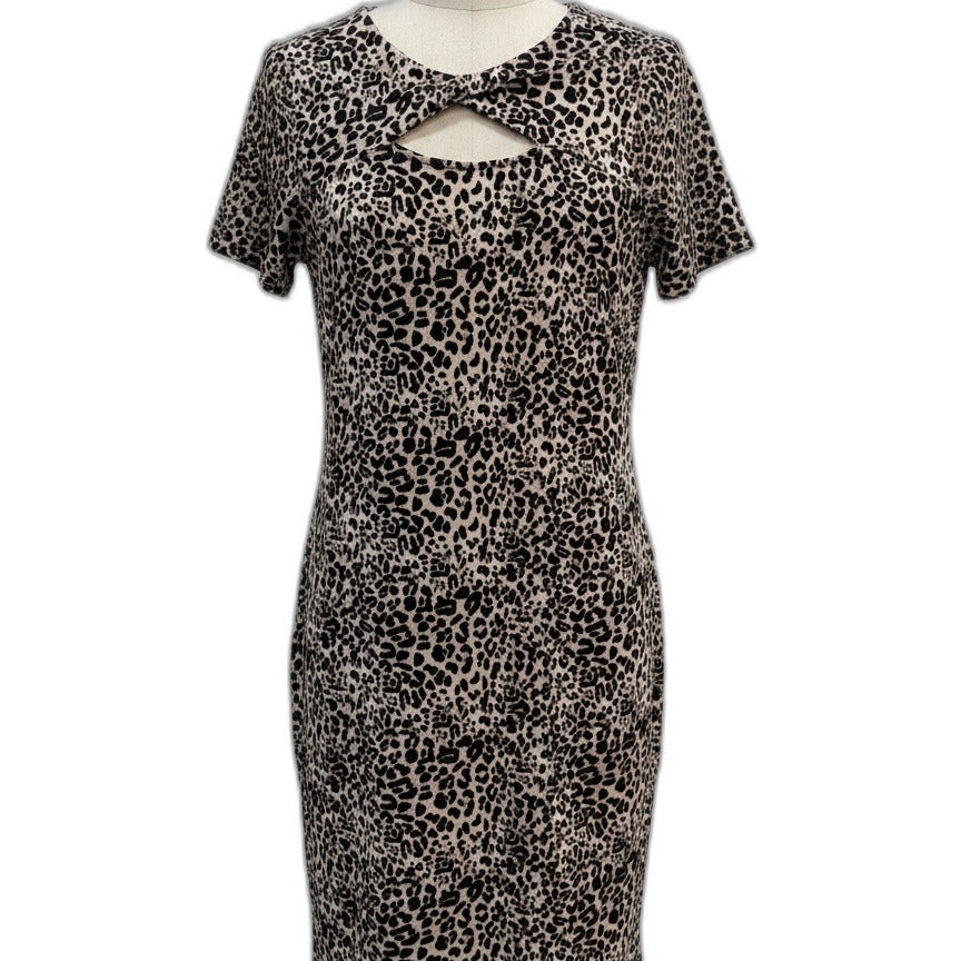 Vince Camuto · ShortSleeve Dress Cheetah Keyhole · Small · Cheetah