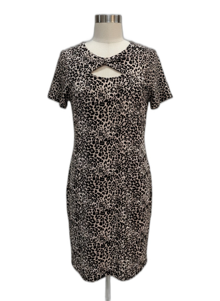 Vince Camuto · ShortSleeve Dress Cheetah Keyhole · Small · Cheetah