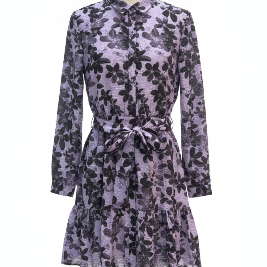 Simply Vera · Longsleeve Dress · Medium · Purple and Black