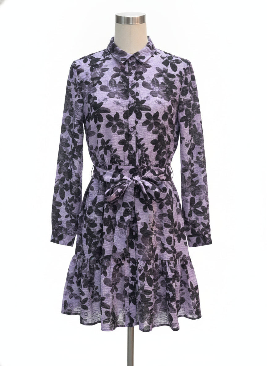 Simply Vera · Longsleeve Dress · Medium · Purple and Black