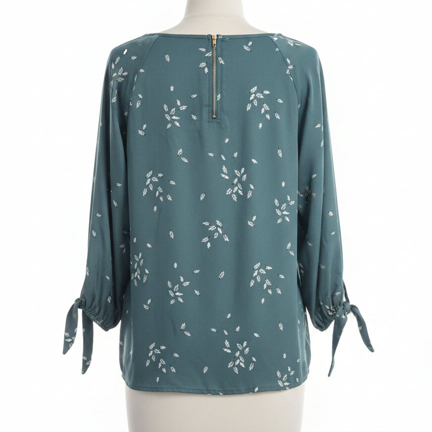 Papermoon · Floral Pattern Blouse · Medium · Seafoam