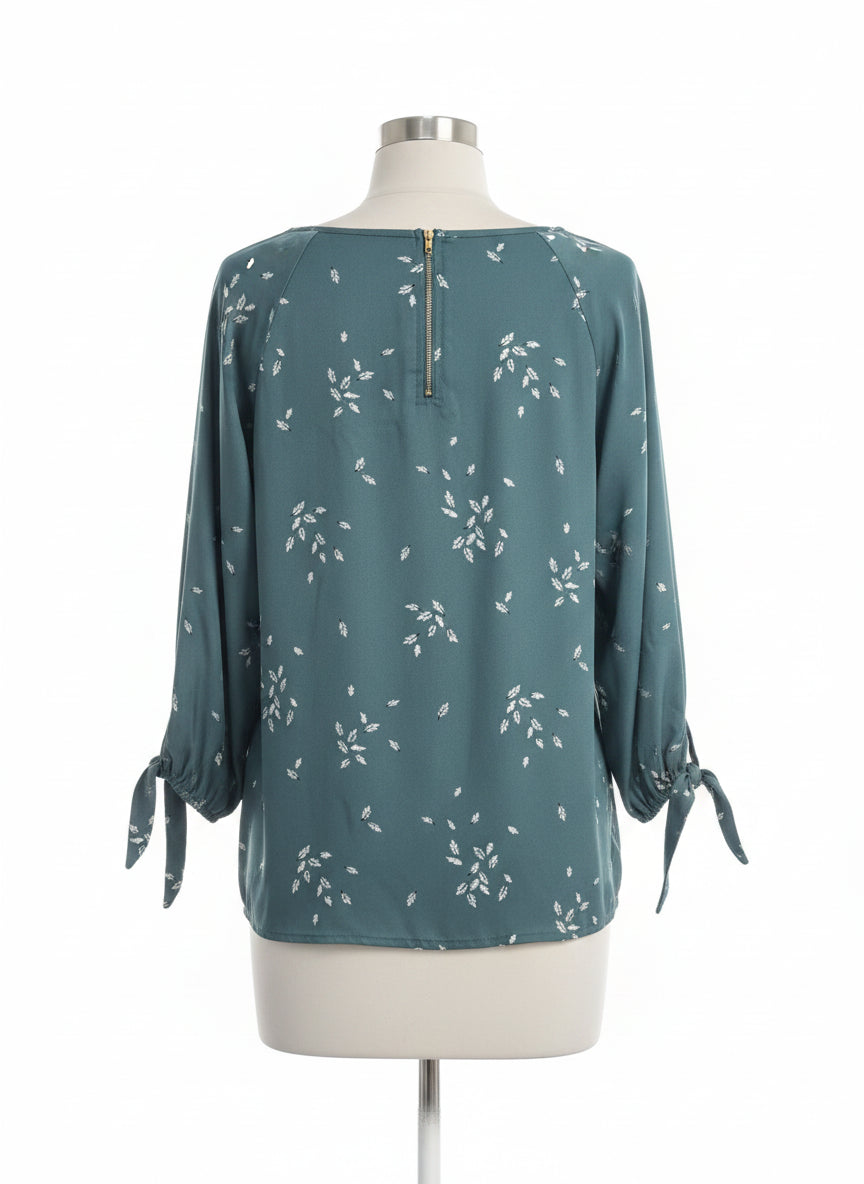 Papermoon · Floral Pattern Blouse · Medium · Seafoam