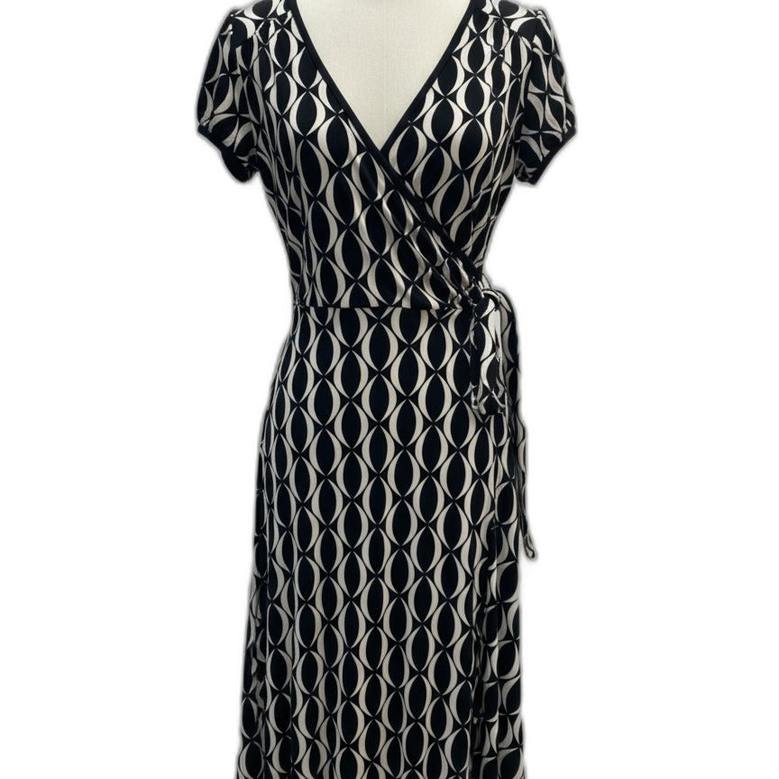 Donna Morgan · Wrap Dress · 12 · BlackCream