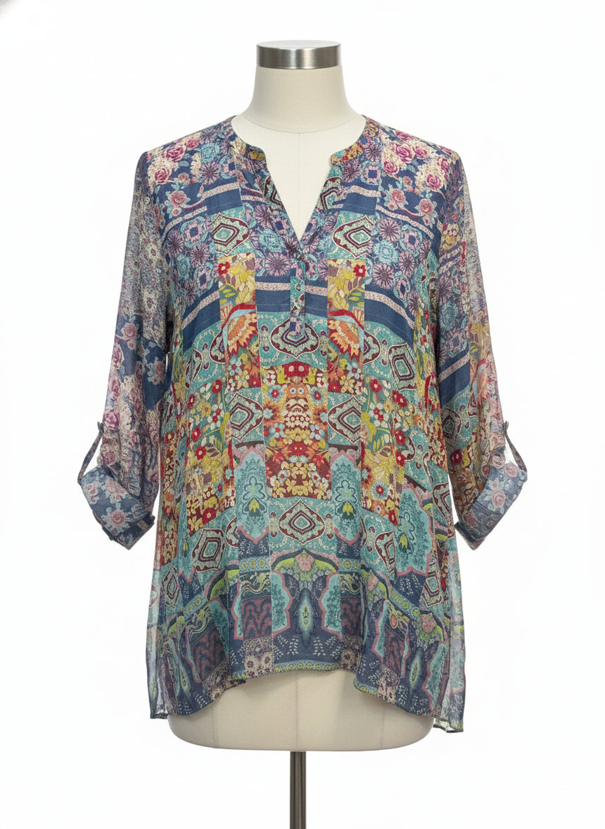 JohnnyWas · Blouse · XLarge · Blue Floral