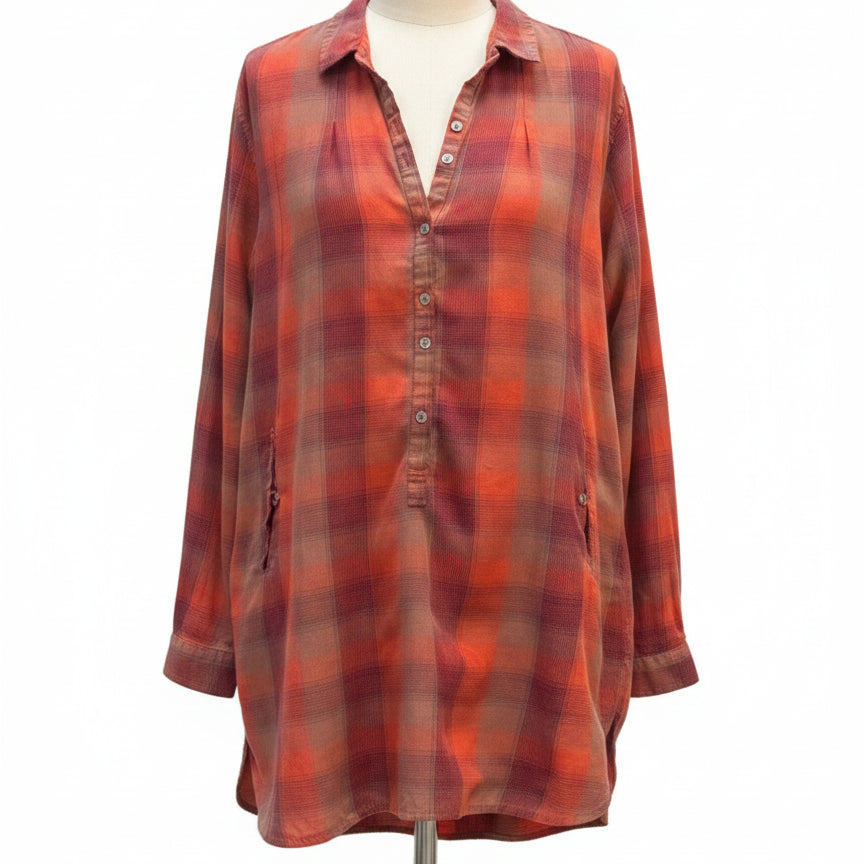 Toad&Co · Shirt · XLarge · Rust Plaid