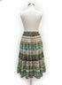Sundance · Boho Southwestern Tiered Skirt · Small · GreenMulti