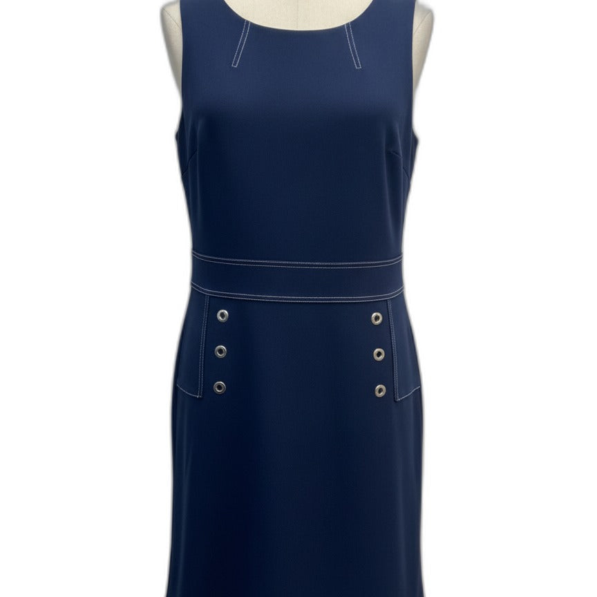 En Focus · Sleeveless Dress · 12 · Navy