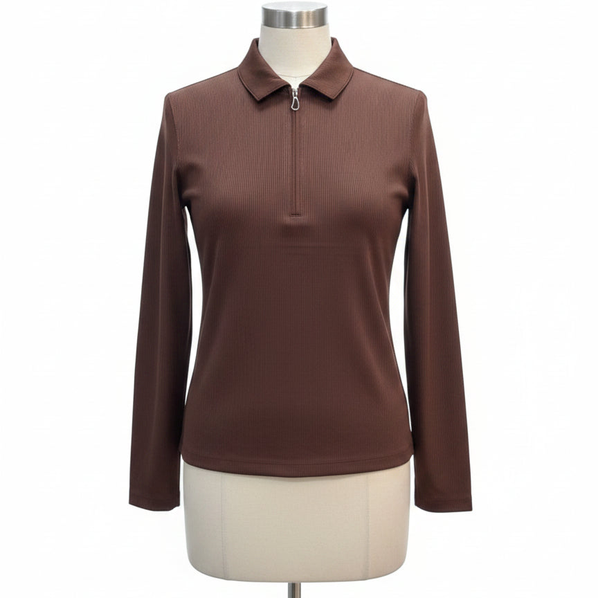 Greg Norman · 1/4 Zip Pullover · Medium · Brown