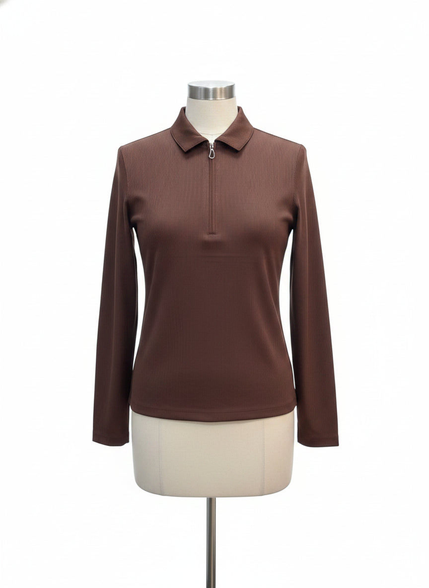 Greg Norman · 1/4 Zip Pullover · Medium · Brown