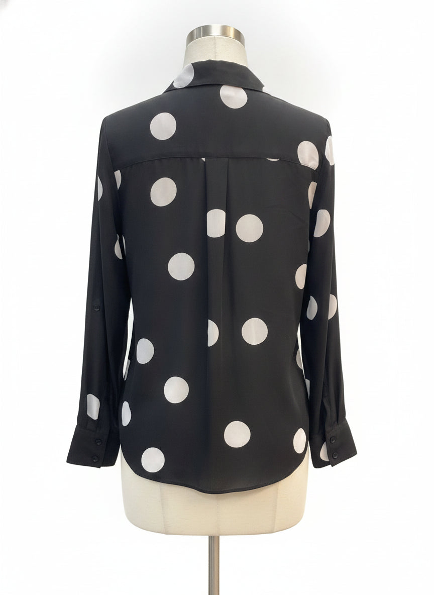 INC · Roll Tab Shirt · Medium · Black/White