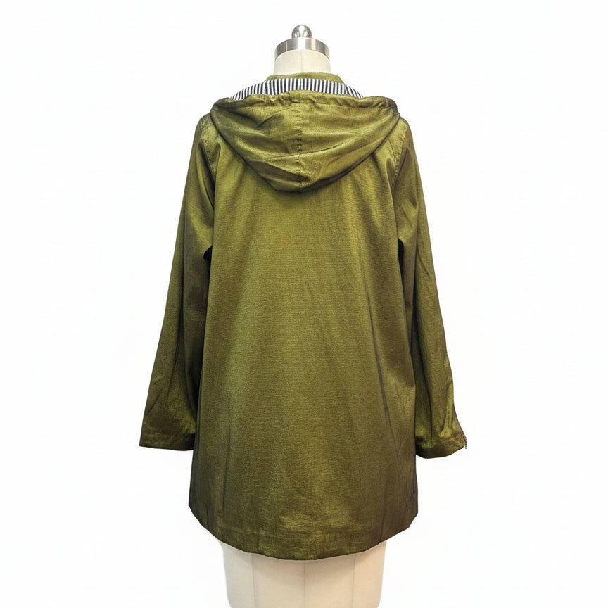 Mycra Pac · Iridescent with Zip-Off Hood · L-1X · Olive