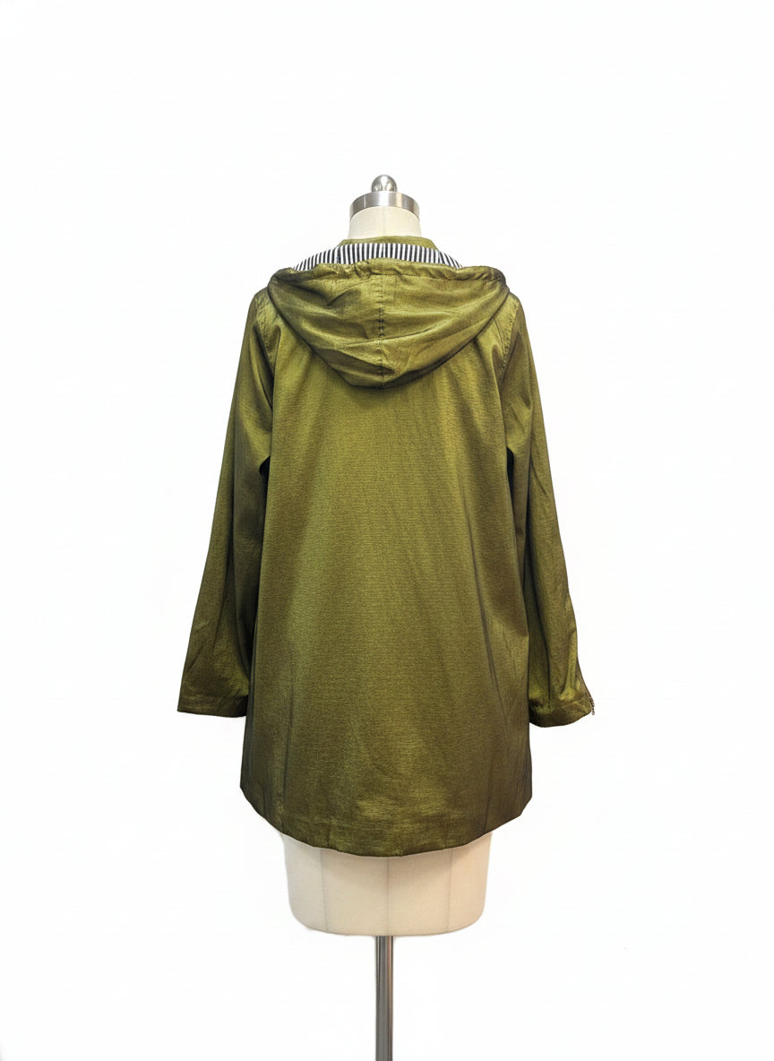 Mycra Pac · Iridescent with Zip-Off Hood · L-1X · Olive