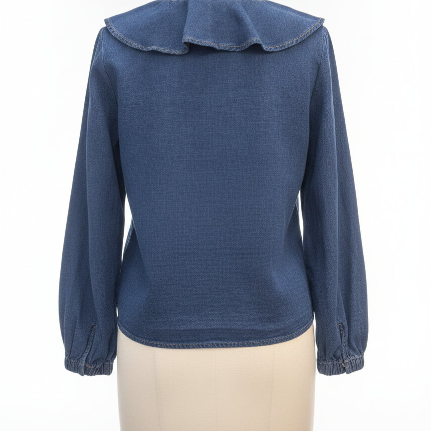 Velvet Heart · Peter pan collar · Small · Denim