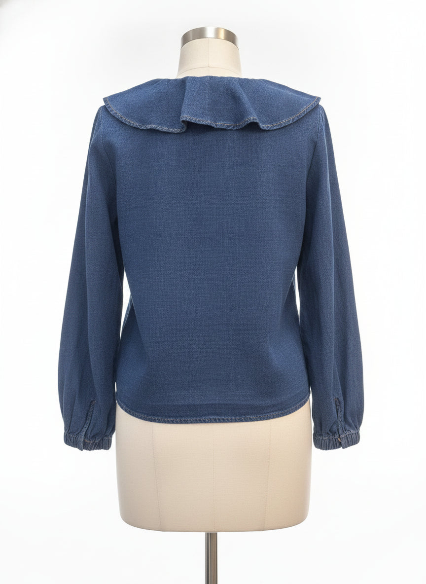Velvet Heart · Peter pan collar · Small · Denim