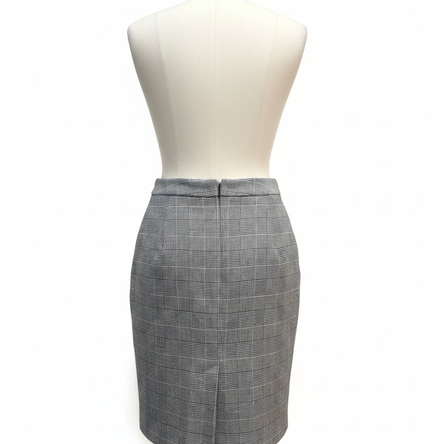 Calvin Klein · Pencil Glenn Check Pattern · 20W · Black/White